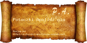 Potoczki Apollónia névjegykártya